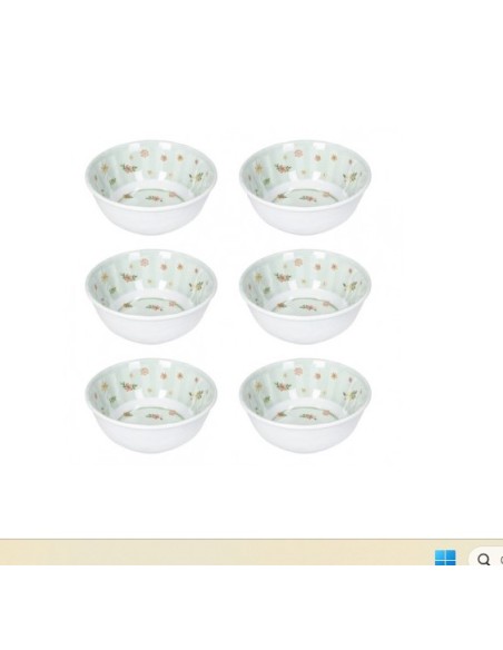 Polline set 6 ciotole in melamina verde, decori assortiti, Ø 11,5 cm | Brandani -BRANDANI