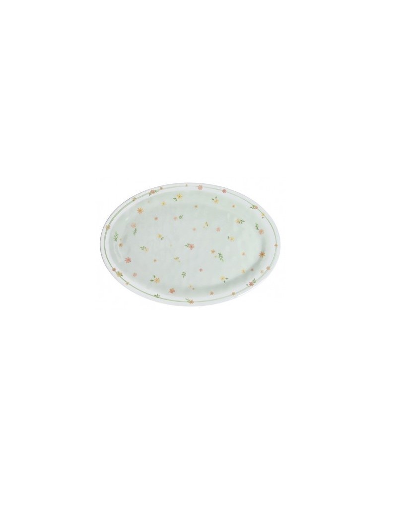 Vassoio ovale piccolo in melamina verde, collezione Polline | Brandani -BRANDANI
