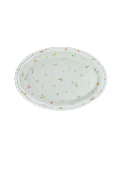 Vassoio ovale piccolo in melamina verde, collezione Polline | Brandani -BRANDANI