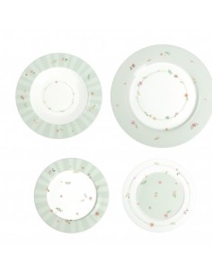 Servizio 18 piatti in porcellana verde, collezione Polline | Brandani -BRANDANI 2