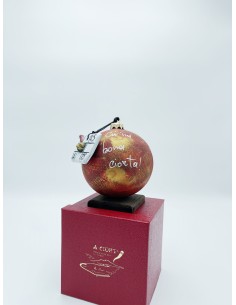 Palla di Natale portafortuna con scritta, maschera e tombola, ceramica H 14 cm | A Ciort -A CIORT