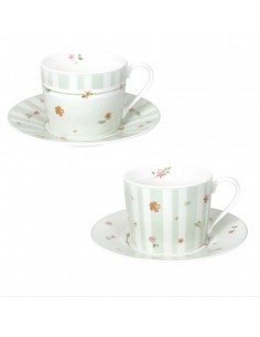 Set 2 tazze da tè in porcellana verde, collezione Polline | Brandani
