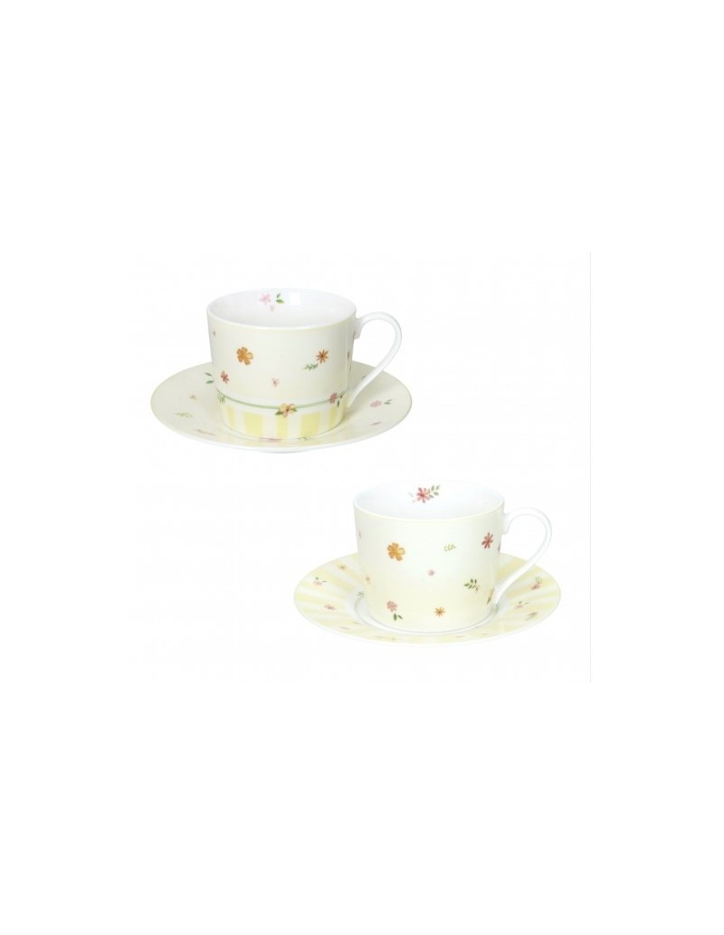Set 2 tazze da tè in porcellana gialla, collezione Polline | Brandani -BRANDANI