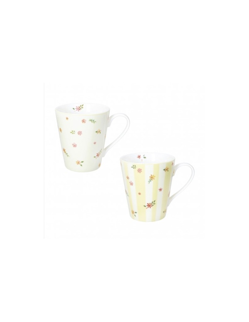 Set 2 mug in porcellana giallo, collezione Polline | Brandani -BRANDANI