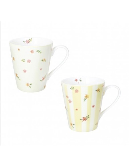 Set 2 mug in porcellana giallo, collezione Polline | Brandani -BRANDANI