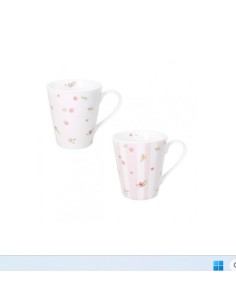 Set 2 mug in porcellana rosa, collezione Polline | Brandani -BRANDANI