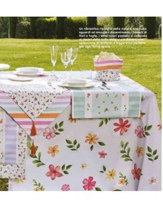 Tovaglia fiori macro 100x100 in cotone, collezione Polline | Brandani -BRANDANI 2
