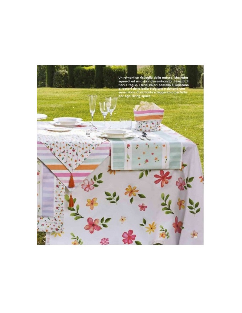 Tovaglia a righe Polline in cotone 100%, 140 x 240 cm | Brandani -BRANDANI