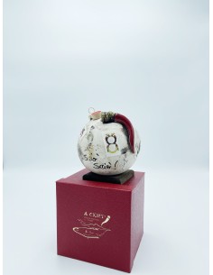 Palla di Natale portafortuna con scritta, pendenti, carte, tombola e corno 14 cm | A Ciort -A CIORT