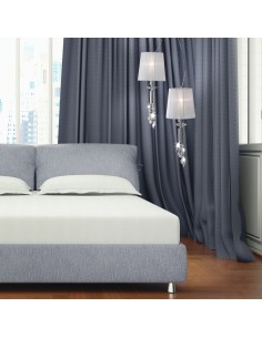 Lampada a sospensione Tiffany Ø 23 cromo con cristalli e organza bianca, E27+G9 | Mantra -MANTRA 2