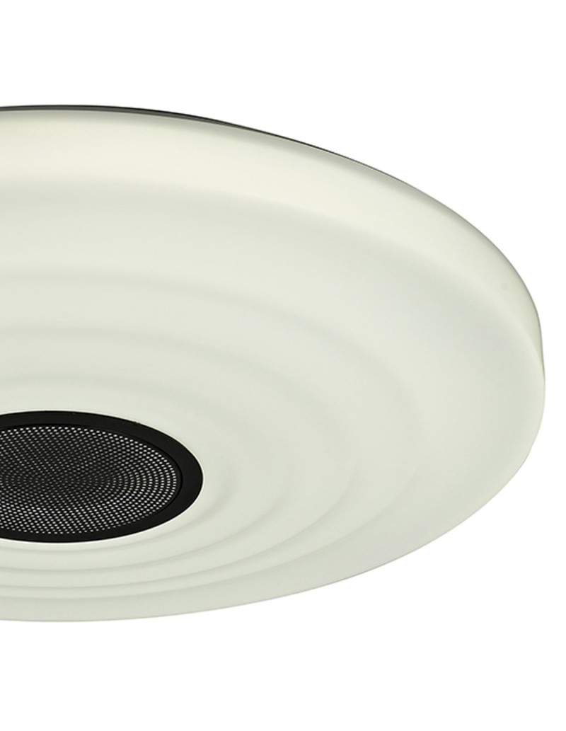 Plafoniera LED Ondas bianca Ø 55 cm con altoparlante Bluetooth, 60 W CCT dimmerabile | Mantra -MANTRA