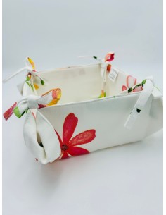 Cestino pane quadrato con fiori macro in cotone, collezione Polline | Brandani -BRANDANI