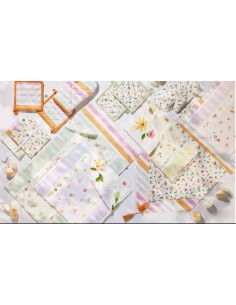 Set 2 strofinacci righe e fiori in cotone, collezione Polline | Brandani -BRANDANI 2