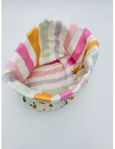 Cestino pane tondo double face righe e fiori micro, collezione Polline | Brandani -BRANDANI 2