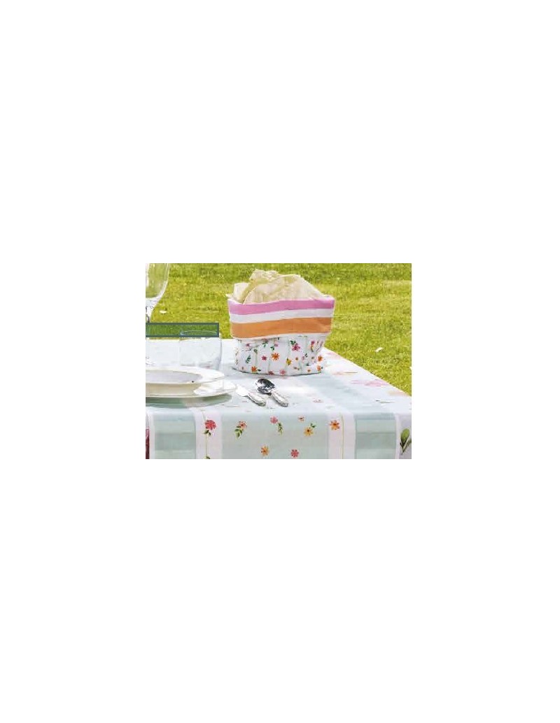 Cestino pane tondo double face righe e fiori micro, collezione Polline | Brandani -BRANDANI