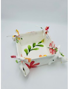 Cestino pane quadrato con fiori macro in cotone, collezione Polline | Brandani -BRANDANI 2