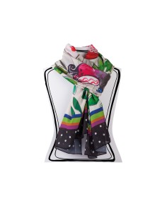Pashmina pareo Le Pupazze bianco in tessuto fluido | Egan -EGAN