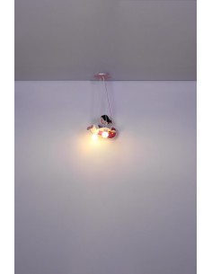 Lampada a sospensione Kita per cameretta, aeroplano rosa in MDF e plastica, E27 | Globo Lighting -GLOBO LIGHTING 2