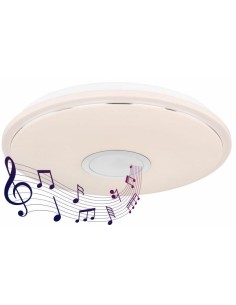 Plafoniera LED Connor bianca Ø 50 cm con cassa Bluetooth e luce CCT 3000-6000 K | Globo Lighting -GLOBO LIGHTING
