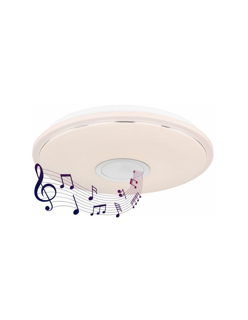 Plafoniera LED Connor bianca Ø 50 cm con cassa Bluetooth e luce CCT 3000-6000 K | Globo Lighting -GLOBO LIGHTING