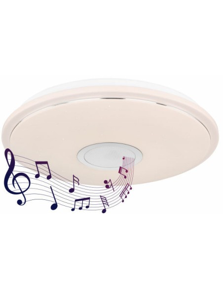 Plafoniera LED Connor bianca Ø 50 cm con cassa Bluetooth e luce CCT 3000-6000 K | Globo Lighting -GLOBO LIGHTING