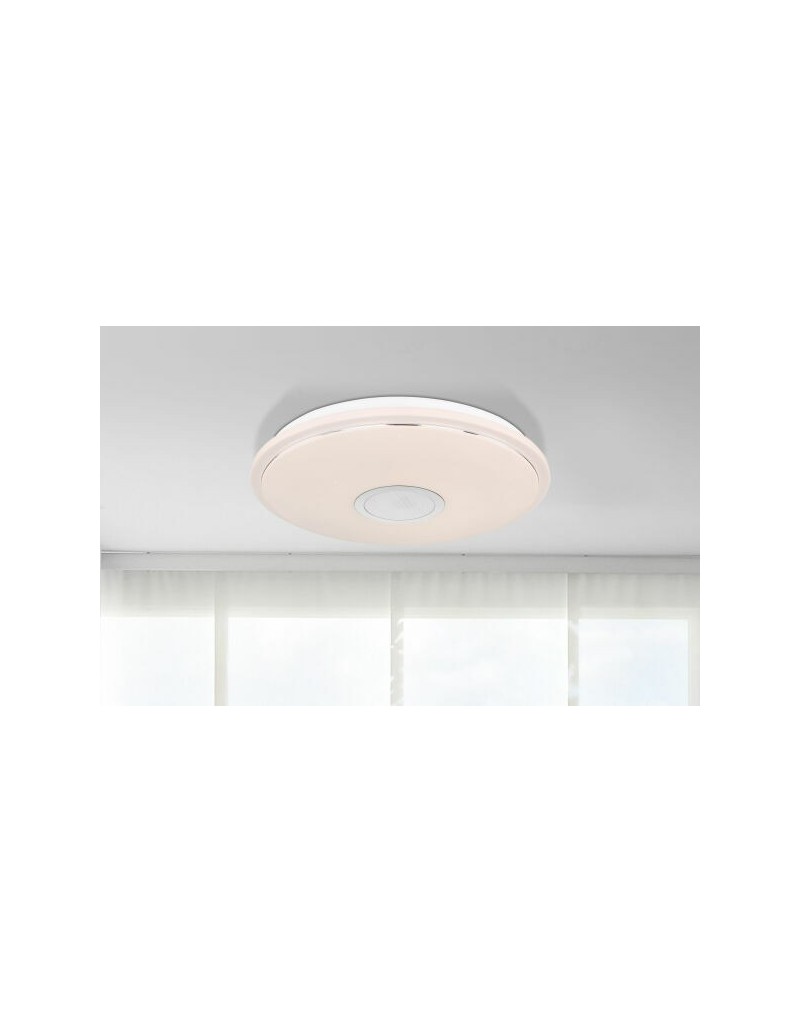 Plafoniera LED Connor bianca Ø 50 cm con cassa Bluetooth e luce CCT 3000-6000 K | Globo Lighting -GLOBO LIGHTING