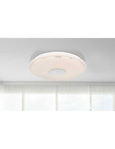 Plafoniera LED Connor bianca Ø 50 cm con cassa Bluetooth e luce CCT 3000-6000 K | Globo Lighting -GLOBO LIGHTING