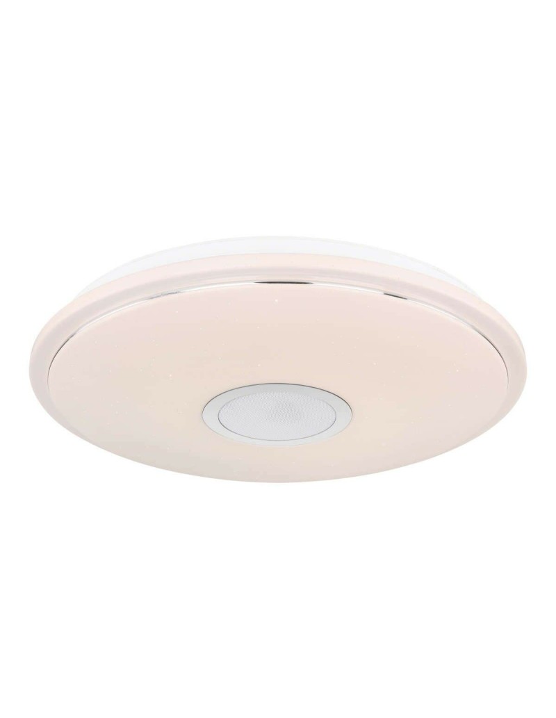 Plafoniera LED Connor bianca Ø 50 cm con cassa Bluetooth e luce CCT 3000-6000 K | Globo Lighting -GLOBO LIGHTING