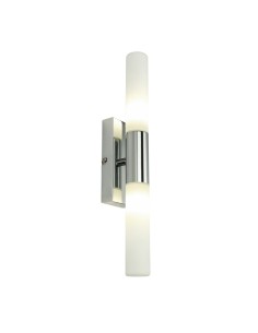 Applique Marines 2 luci a cilindri in vetro bianco e metallo cromo, G9, H 39 cm | Globo