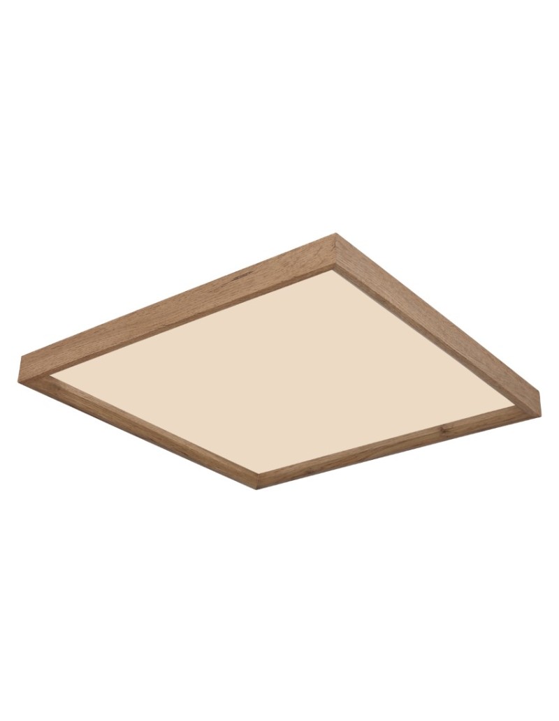 Plafoniera LED Cindarella quadrata 45 cm con cornice effetto legno, 24 W CCT | Globo -GLOBO LIGHTING
