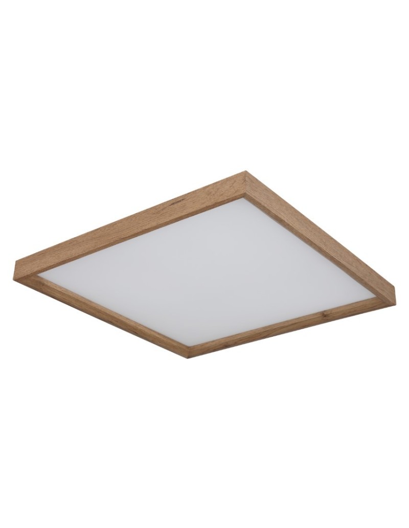 Plafoniera LED Cindarella quadrata 45 cm con cornice effetto legno, 24 W CCT | Globo -GLOBO LIGHTING