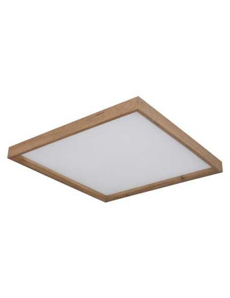Plafoniera LED Cindarella quadrata 45 cm con cornice effetto legno, 24 W CCT | Globo -GLOBO LIGHTING