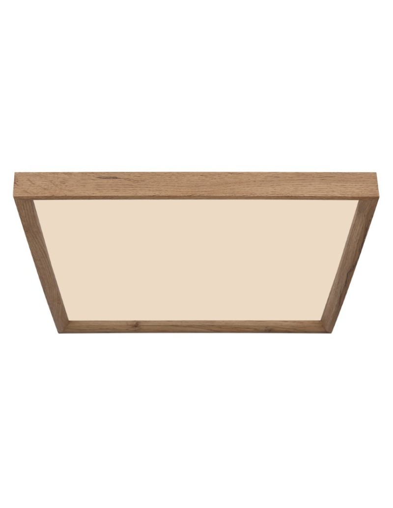 Plafoniera LED Cindarella quadrata 45 cm con cornice effetto legno, 24 W CCT | Globo -GLOBO LIGHTING