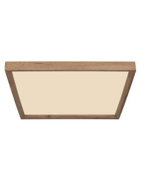 Plafoniera LED Cindarella quadrata 45 cm con cornice effetto legno, 24 W CCT | Globo -GLOBO LIGHTING
