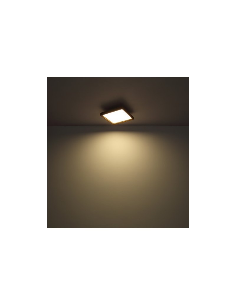 Plafoniera LED Cindarella quadrata 45 cm con cornice effetto legno, 24 W CCT | Globo -GLOBO LIGHTING
