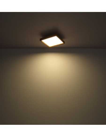 Plafoniera LED Cindarella quadrata 45 cm con cornice effetto legno, 24 W CCT | Globo -GLOBO LIGHTING