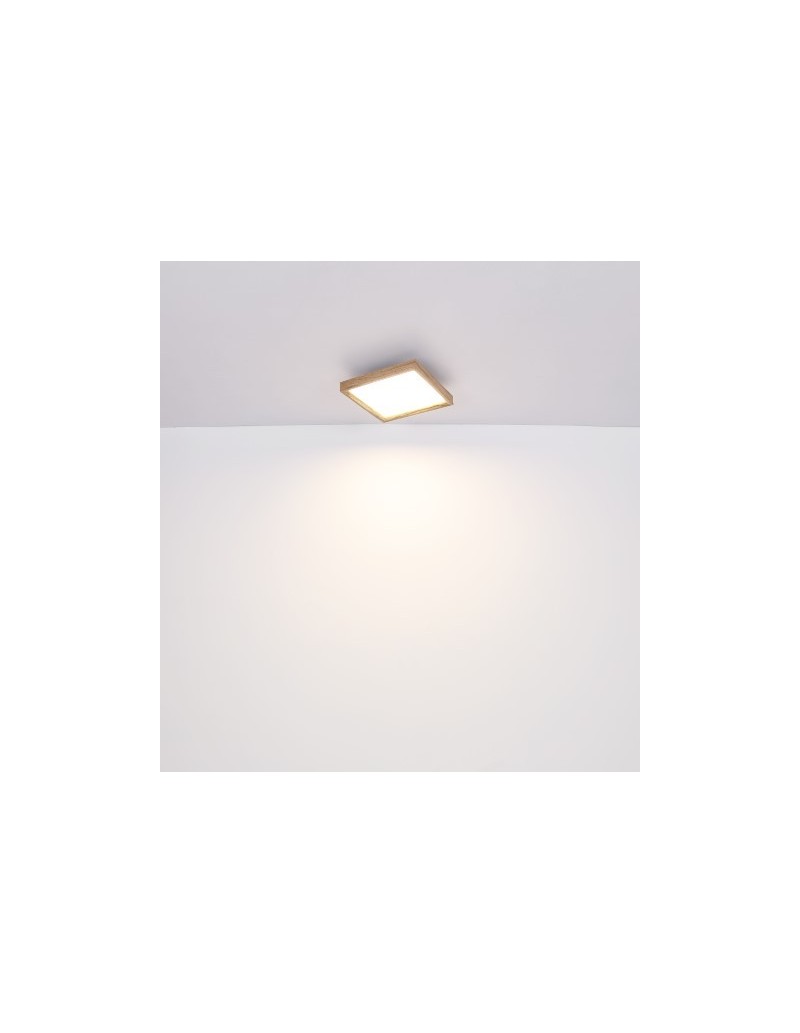 Plafoniera LED Cindarella quadrata 45 cm con cornice effetto legno, 24 W CCT | Globo -GLOBO LIGHTING