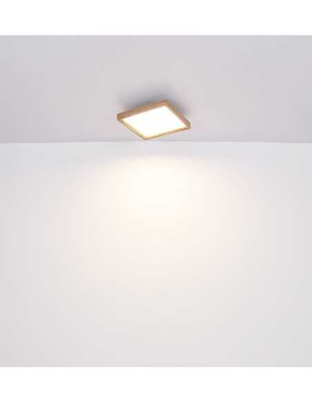 Plafoniera LED Cindarella quadrata 45 cm con cornice effetto legno, 24 W CCT | Globo -GLOBO LIGHTING
