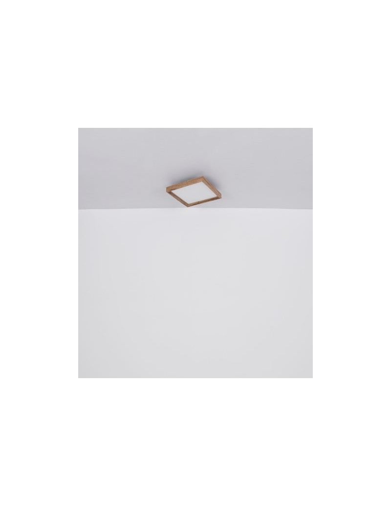 Plafoniera LED Cindarella quadrata 45 cm con cornice effetto legno, 24 W CCT | Globo -GLOBO LIGHTING