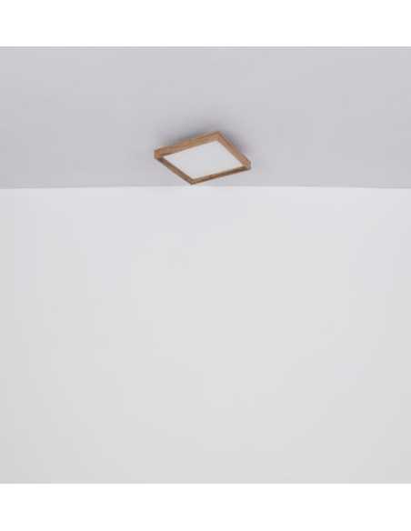 Plafoniera LED Cindarella quadrata 45 cm con cornice effetto legno, 24 W CCT | Globo -GLOBO LIGHTING