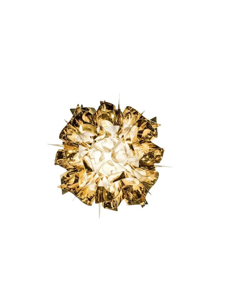 Plafoniera applique Veli Mini Gold Ø 32 cm in Opalflex oro, 1 x E27 | Slamp -SLAMP