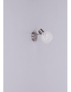 Applique Willy in nichel satinato con sfera in vetro bianco striato, E27 | Globo -GLOBO LIGHTING 2