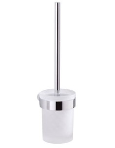 Scopino a muro Pirenei in acciaio inox e Cromall® con vetro satinato, 8,4x10,4x37 cm | Gedy -GEDY