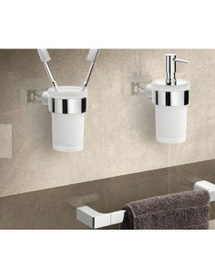 Dosasapone a muro Pirenei in ottone cromato e vetro | Gedy -GEDY 2