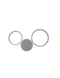 Applique LED Pois ad anelli in metallo argento 37 cm, 20 W 3000/4000 K | Ondaluce -ONDALUCE