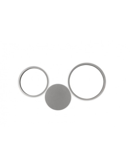 Applique LED Pois ad anelli in metallo argento 37 cm, 20 W 3000/4000 K | Ondaluce -ONDALUCE