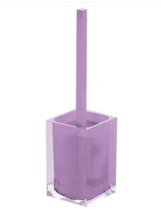 Portascopino da appoggio Rainbow in resina lilla con setole, 9,8x9,8x37,5 cm | Gedy -GEDY