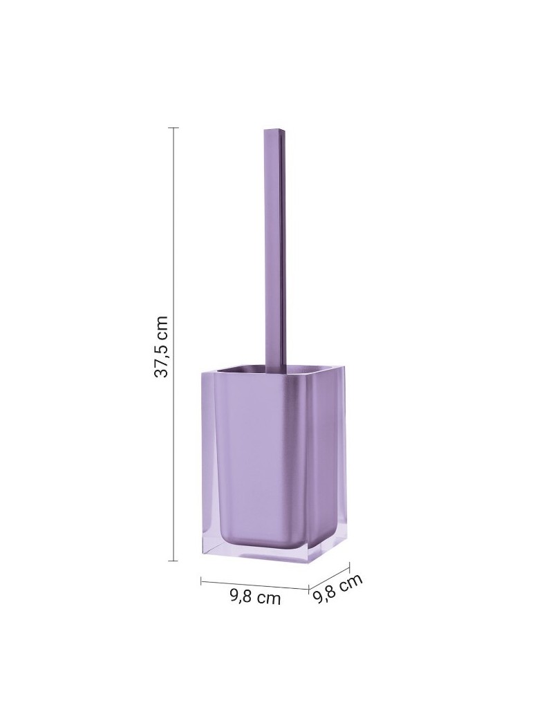 Portascopino da appoggio Rainbow in resina lilla con setole, 9,8x9,8x37,5 cm | Gedy -GEDY