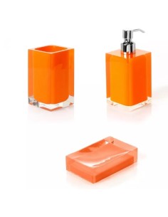Portasapone da appoggio Rainbow in resina arancio, 11 x 7 x 3 cm | Gedy -GEDY 2