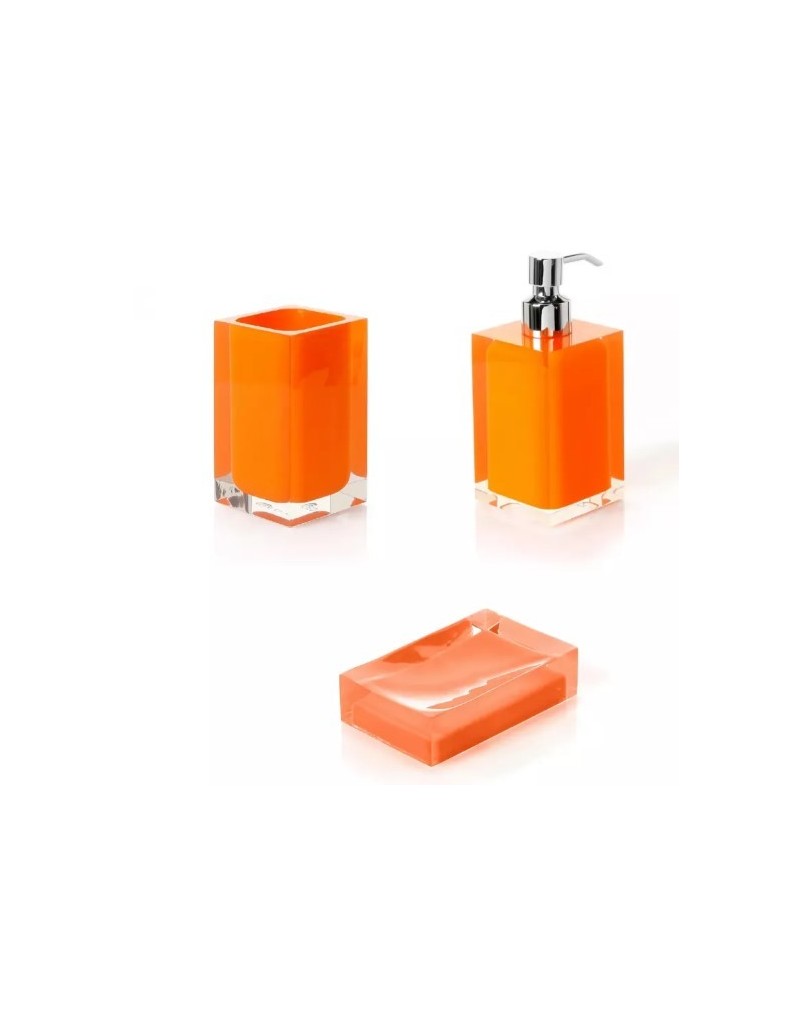 Portasapone da appoggio Rainbow in resina arancio, 11 x 7 x 3 cm | Gedy -GEDY